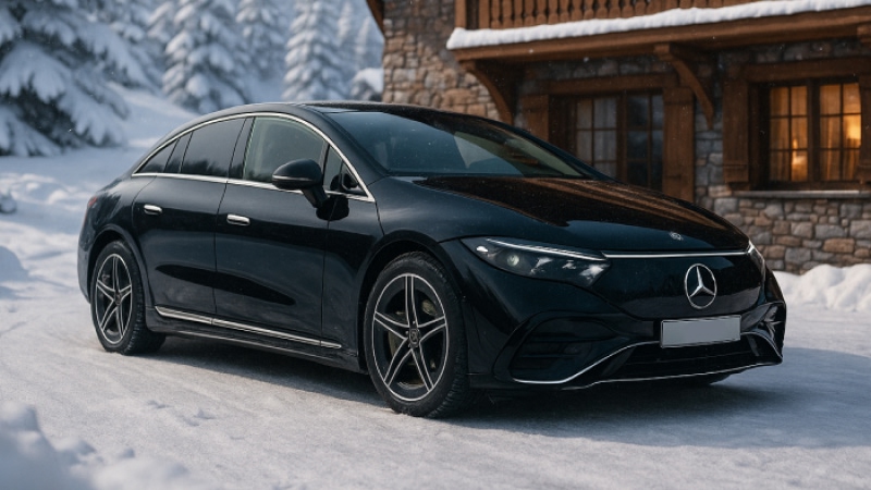 Chauffeur-driven electric Mercedes EQE