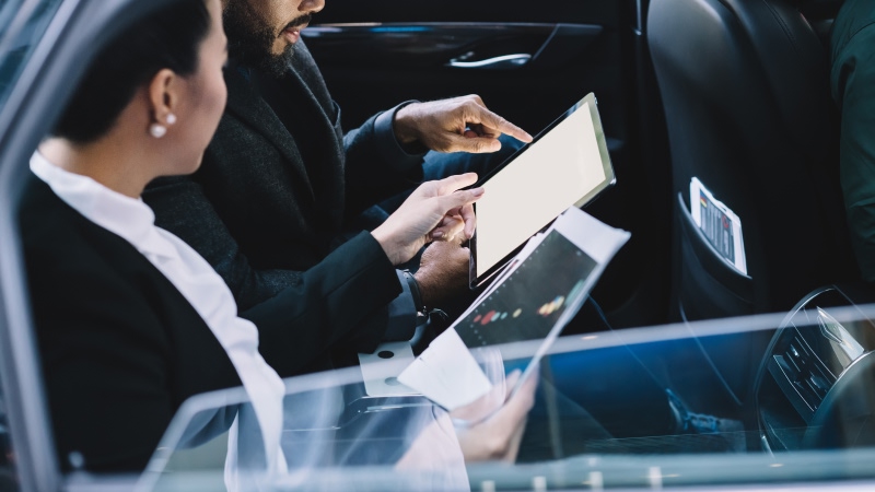 Chauffeur-driven car for a corporate seminar